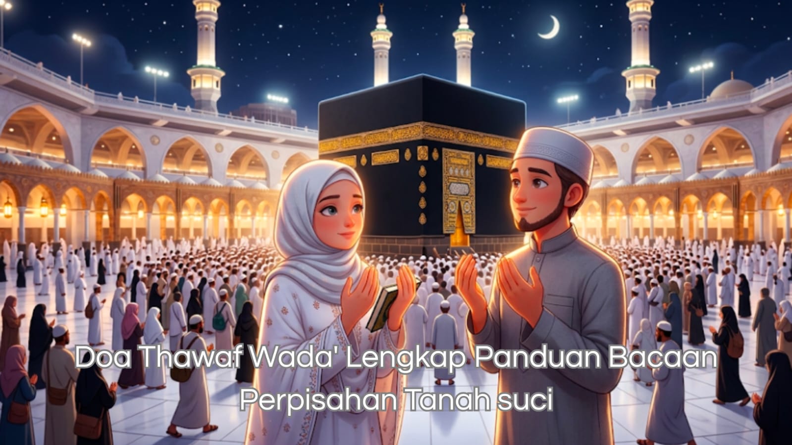 Jemaah memanjatkan doa thawaf wada' dengan haru di depan Ka'bah